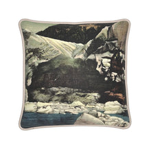 Load image into Gallery viewer, Alaska Juneau Mendenhall Glacier Ice Cave Silk Pillow
