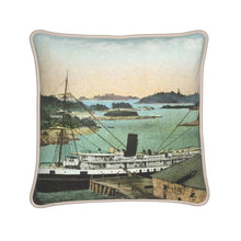 Indlæs billede til gallerivisning Alaska Sitka Wharf 1914 Silk Pillow