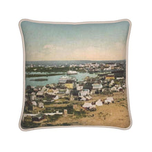 Load image into Gallery viewer, Alaska Nome Birdseye View of Gold Rush Silk Pillow
