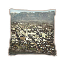 Load image into Gallery viewer, Alaska Anchorage Birdseye View Mid 1960s Silk Pillow