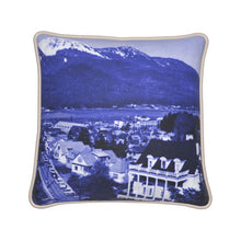Load image into Gallery viewer, Alaska Juneau Governors Mansion Blue Silk Pillow