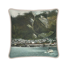Load image into Gallery viewer, Alaska Juneau Waterfront Ship Silk Pillow