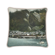 Load image into Gallery viewer, Alaska Juneau Waterfront Ship Silk Pillow