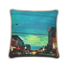 Load image into Gallery viewer, Alaska Fairbanks at Night 1960s Silk Pillow