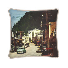 Load image into Gallery viewer, Alaska Juneau Franklin Street 1960s Silk Pillow