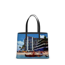 Load image into Gallery viewer, Hawaii Oahu Honolulu The Reef Hotel On the Beach at Waikiki Tote