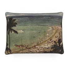 Load image into Gallery viewer, Hawaii Oahu Honolulu Waikiki Beach 1954 Luxury Pillow