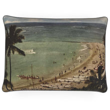 Load image into Gallery viewer, Hawaii Oahu Honolulu Waikiki Beach 1954 Luxury Pillow