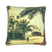 Load image into Gallery viewer, Hawaii Oahu Bishop Street and Honolulu Harbor 1940s Luxury Pillow