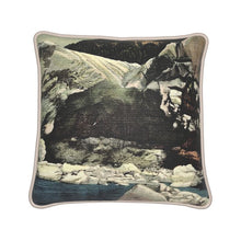 Load image into Gallery viewer, Alaska Juneau Mendenhall Glacier Ice Cave Silk Pillow
