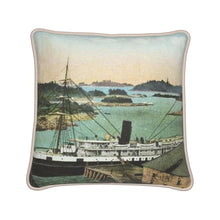 Indlæs billede til gallerivisning Alaska Sitka Wharf 1914 Silk Pillow

