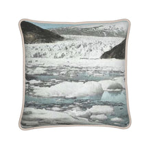 Load image into Gallery viewer, Alaska Juneau Taku Glacier on Taku Inlet Silk Pillow
