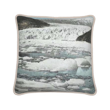 Load image into Gallery viewer, Alaska Juneau Taku Glacier on Taku Inlet Silk Pillow
