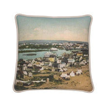 Load image into Gallery viewer, Alaska Nome Birdseye View of Gold Rush Silk Pillow
