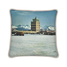 Load image into Gallery viewer, Alaska Anchorage Airport 1960s Silk Pillow
