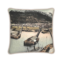 Indlæs billede til gallerivisning Alaska Skagway Harbor 1905 Silk Pillow
