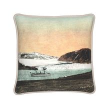 Load image into Gallery viewer, Alaska Gustavus Muir Glacier Steamship Silk Pillow
