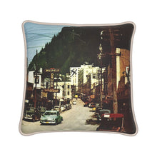Load image into Gallery viewer, Alaska Juneau Franklin Street 1960s Silk Pillow
