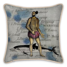 Load image into Gallery viewer, Oceania Traditional Tattoo Marshall Island man/Dolphin Silk Pillow
