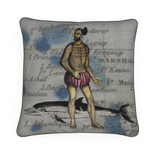 Load image into Gallery viewer, Oceania Traditional Tattoo Marshall Island man/Dolphin Luxury Pillow
