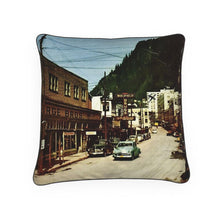 Load image into Gallery viewer, Alaska Juneau Franklin Street 1960s Luxury Pillow
