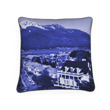 Load image into Gallery viewer, Alaska Juneau Governor’s Mansion Blue Luxury Pillow
