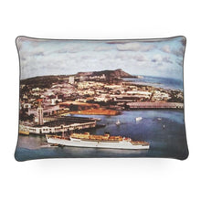 Load image into Gallery viewer, Hawaii Oahu Honolulu Harbor Matson Ship Luxury Pillow
