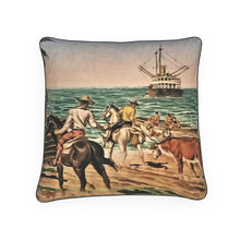 Load image into Gallery viewer, Hawaii Oscar Strobel In Kanaka cow country loading steers on steamers October 1954 Luxury Pillow
