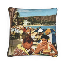 Load image into Gallery viewer, Hawaii Honolulu Waikkki Beach 1960s Luxury Pillow
