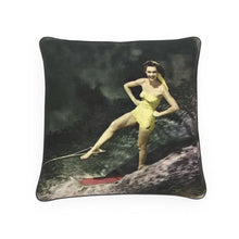 Load image into Gallery viewer, Hawaii Waterskiing Woman Luxury Pillow
