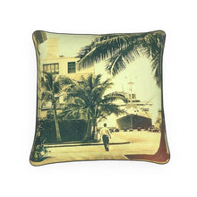 Load image into Gallery viewer, Hawaii Oahu Bishop Street and Honolulu Harbor 1940s Luxury Pillow

